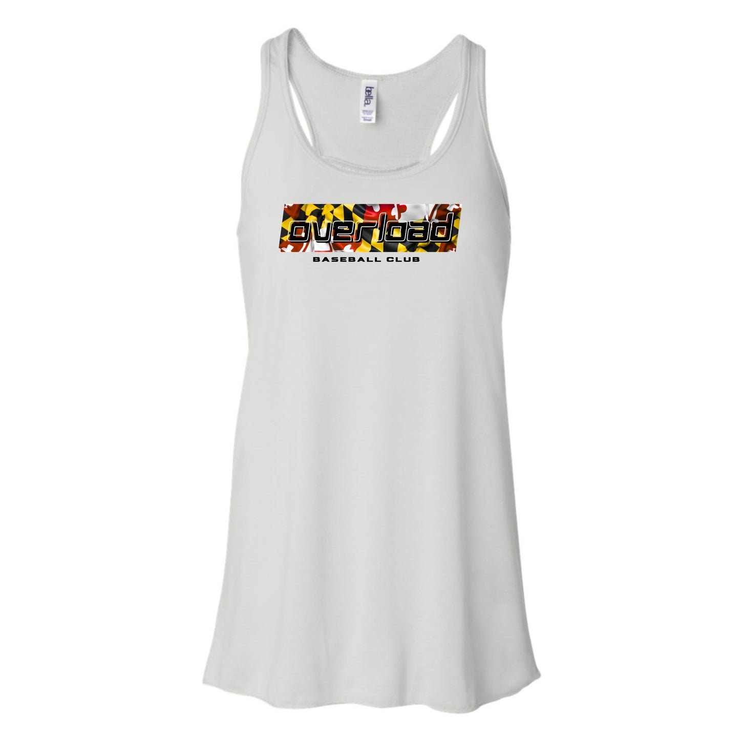 OverLoad Baseball Club Maryland Flag Women's Flowy Racerback Tank