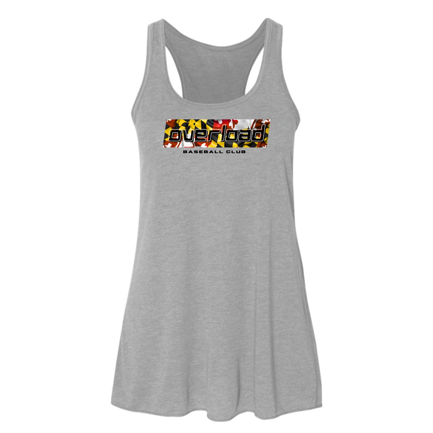 OverLoad Baseball Club Maryland Flag Women's Flowy Racerback Tank