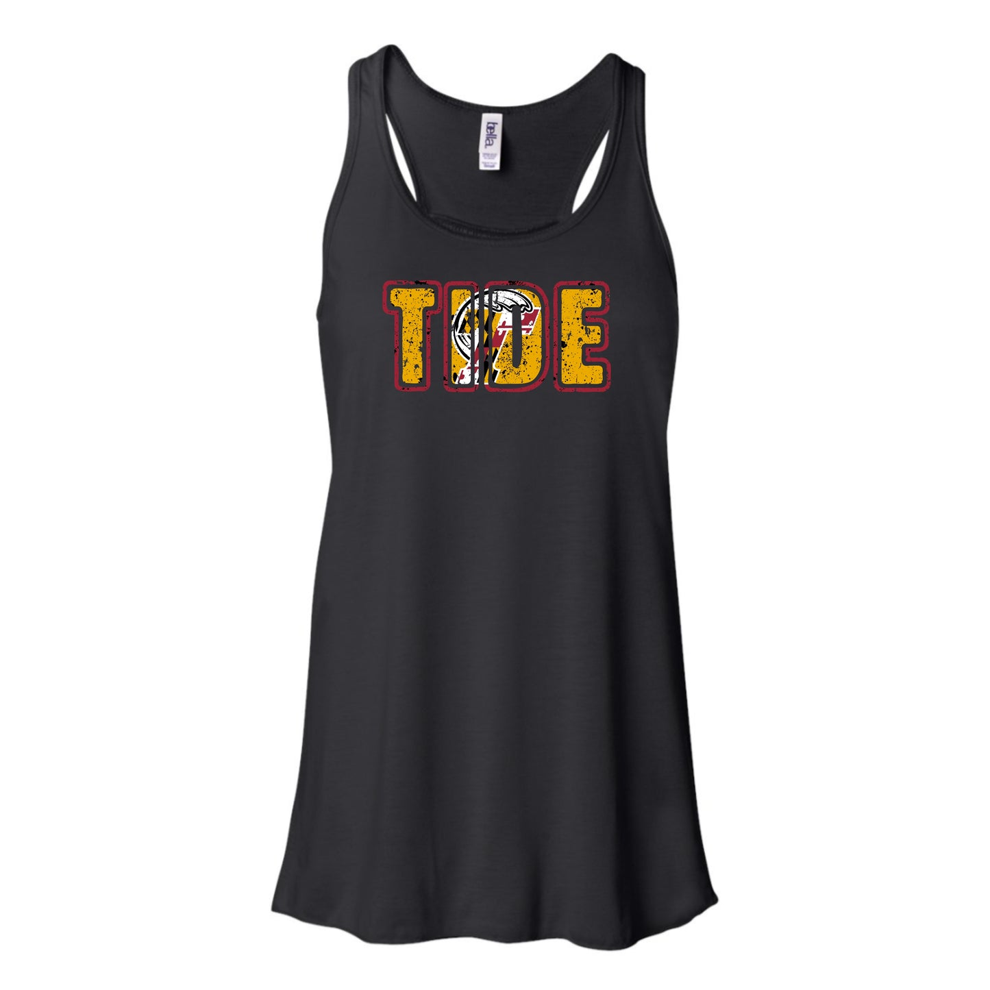Calvert Tide Distressed TIDE Logo Women's Flowy Racerback Tank